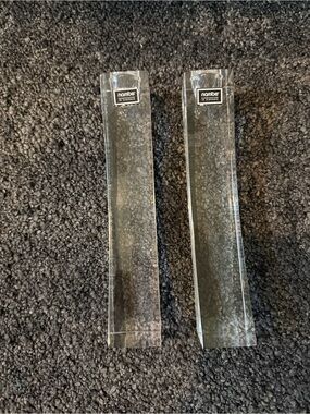 Nambe Crystal “Kissing” Candlesticks